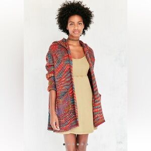 Urban Outfitters Ecote Rainbow Stitch Hooded Cardigan